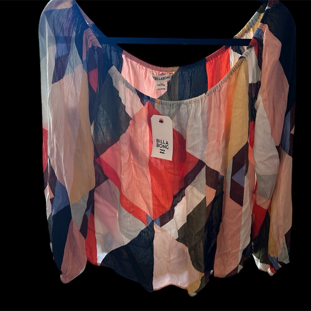 NWT Billabong ladies xl multi color blouse